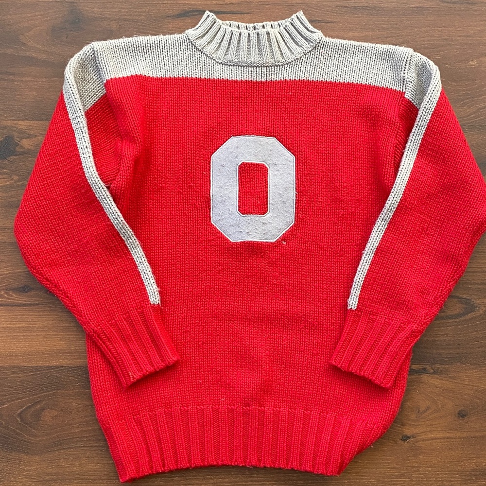 Vintage Ohio State - Block O - scarlet and grey Nike sweater.